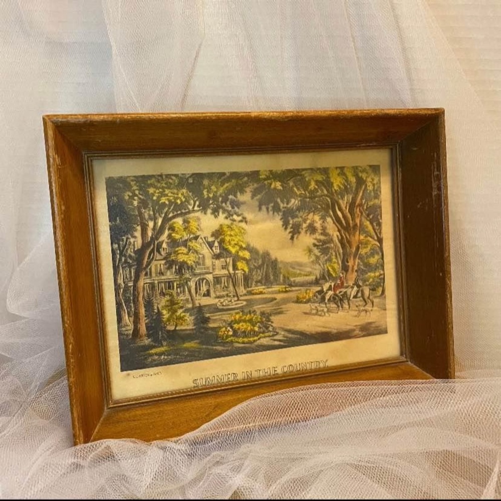 Vintage Currier and Ives Watercolor Lithographs